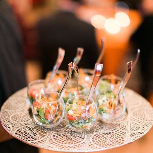 Salad in clear cups | Lisa Dupar Catering | Wedding & Event Catering in Seattle